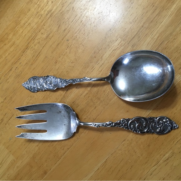 Sterling Serving Fork and Spoon - Picture 4 of 7